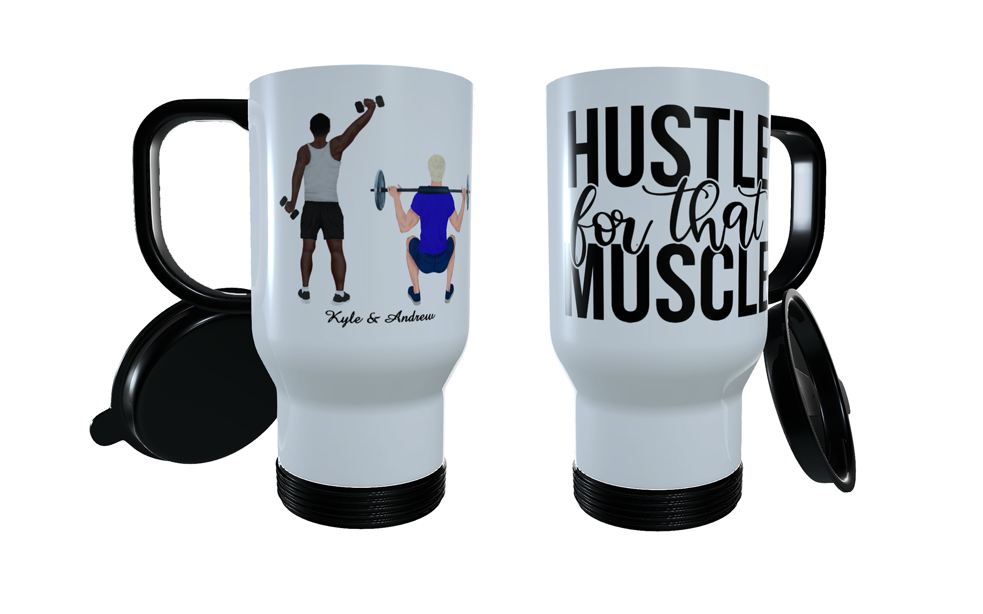 Best Friends Travel Mug, Gym Friends Custom Travel Mug - Click Image to Close